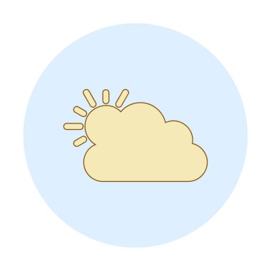 Bulut simgesi olan güneş. hava sembolü vektör çizimi