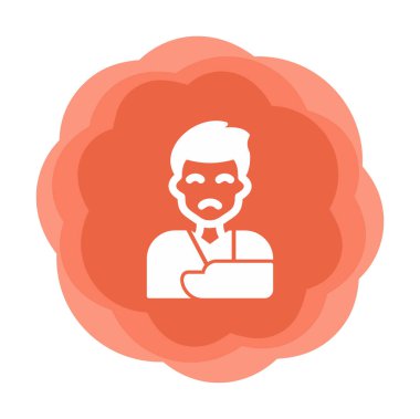 Elinde travma ikonu olan adam vektör illüstrasyonu 