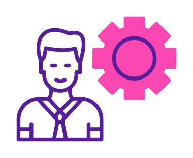 Yönetici satırı simgesi. Kravatlı adam. Meslek kavramı. 