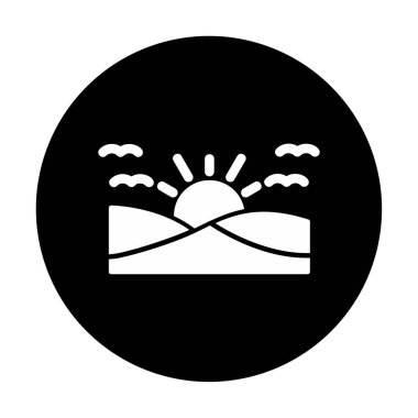 gün batımı ve deniz vektör çizimi tasarımı