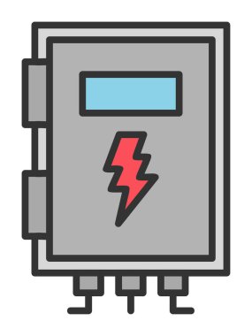 Güç simgesi, vektör illüstrasyonu. Yüksek Voltaj Kutusu              