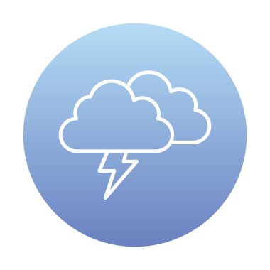 Yıldırım ikonlu fırtına bulutları. vektör illüstrasyonu                   