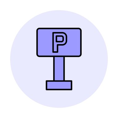 Park yeri simgesi. Web için park vektörü simgelerinin özet çizimi