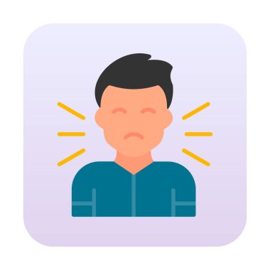 Korkmuş adam simgesi, korku konsepti, vektör illüstrasyonu