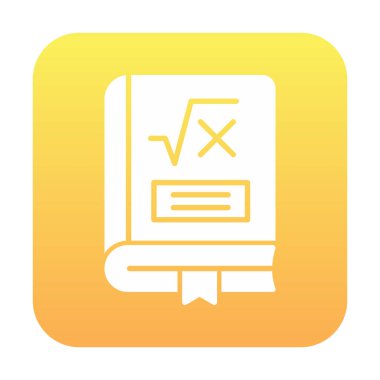 Matematik kitabı. Web simgesi basit illüstrasyon                         