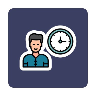 Çalışma Zamanı web simgesi vektör illüstrasyonu