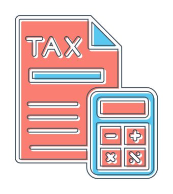 Vergi Hesaplama simgesi vektör illüstrasyonu                  