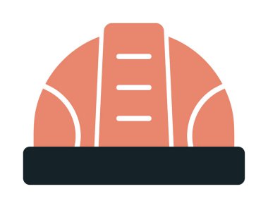 İnşaat Miğferi. İnşaat endüstrisi simgesi ana hatlarıyla doldurulmuş                    