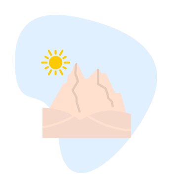 Çöl dağı manzara ikonu vektör illüstrasyon tasarımı