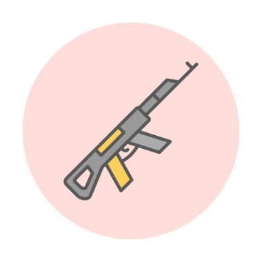 Ak47 askeri silah ikonu vektör illüstrasyonu