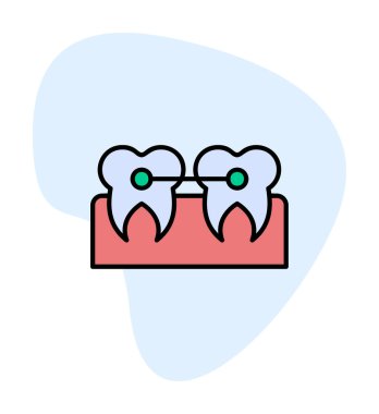 Diş bakımı ikonu, vektör çizimi. Parantezler                       