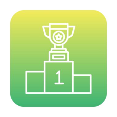 Kazanan podyum düz vektör simgesi. 