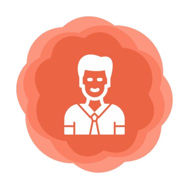 Yönetici satırı simgesi. Kravatlı adam. Meslek kavramı. 