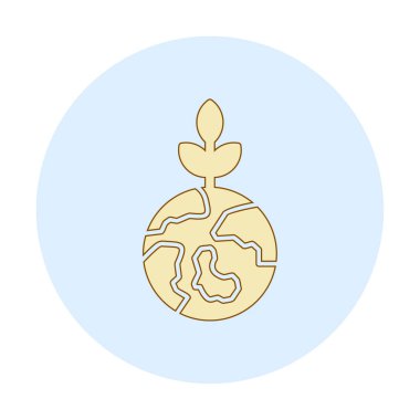 Dünya gezegeni ve vektör illüstrasyon tasarımını bırakıyor. Bastır Yeşil kavram                                          