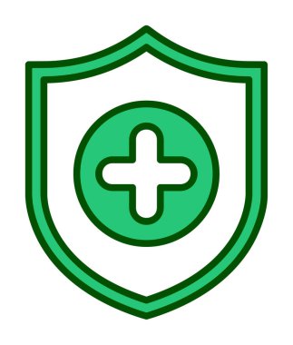 Basit Tıbbi Sigorta simgesi, vektör illüstrasyonu