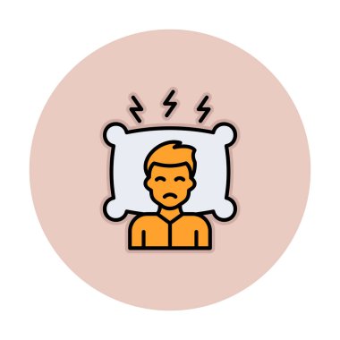 Yastıklı adam, uykusuzluk konsepti vektörü