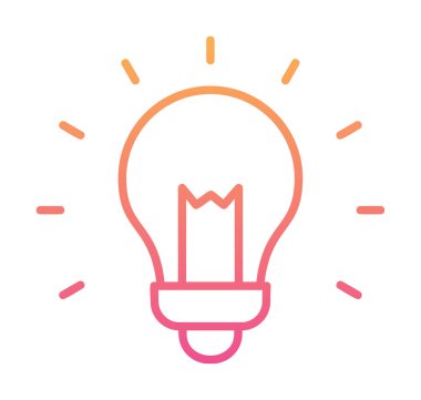 ampul ışığı simgesi, vektör illüstrasyonu 