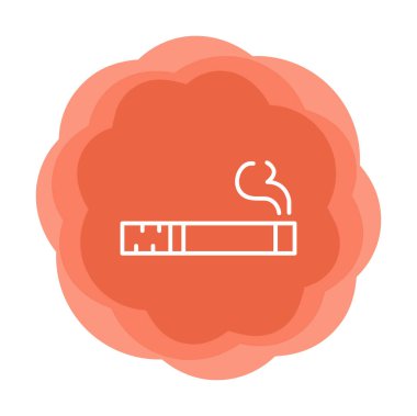 sigara duman simgesi, satır biçimi, vektör illüstrasyonu