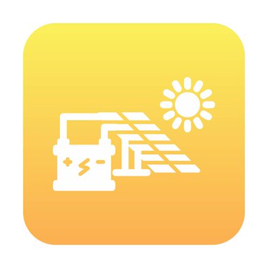 Güneş enerjisi ikon vektör illüstrasyonu