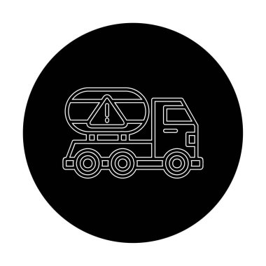 Dikkat simgesi çizimi olan kamyon   