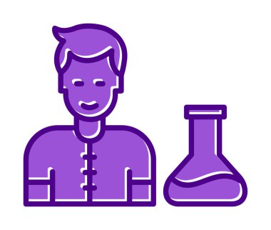 Basit vektör izole illüstrasyondaki bilim adamı simgesi                                    