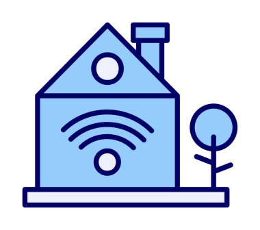 akıllı ev renkli vektör simgesi
