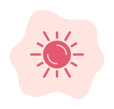 Güneş düz simge vektör çizim