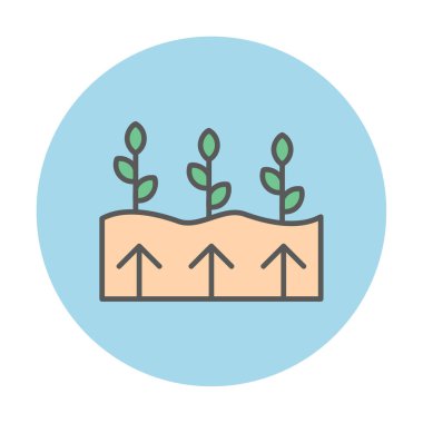 Bitkiler ve oklar ikon vektör çizimi. Jeotermal Enerji Konsepti                   