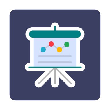 Sunum, grafikli iş tahtası, vektör illüstrasyonu