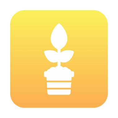 Çömlekteki düz bitkinin vektör çizimi