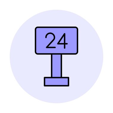 24 saat simge vektör çizim