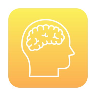 Beyin ikonu. düz tasarım biçimi