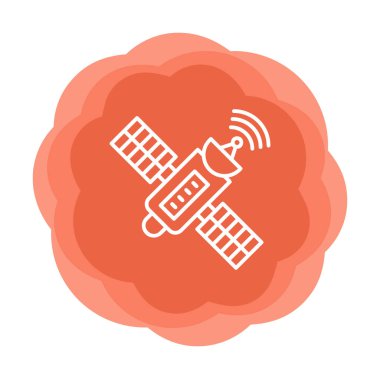 Uydu Simgesi, vektör illüstrasyonu 