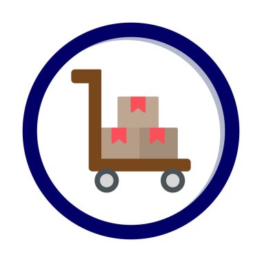 Taslak biçimli fabrika tramvay simgesi arkaplanda izole. 