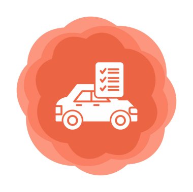 Araç kontrol listesi simgesi, araba bakım vektörü illüstrasyonu 