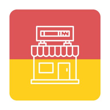 dükkan simgesi, vektör illüstrasyonu basit tasarım