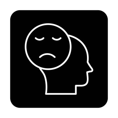 düz Üzüntü simgesi vektör çizimi tasarımı