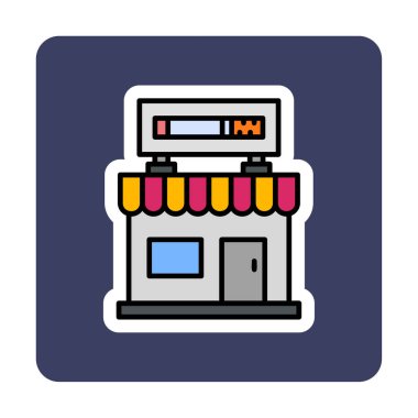 dükkan simgesi, vektör illüstrasyonu basit tasarım