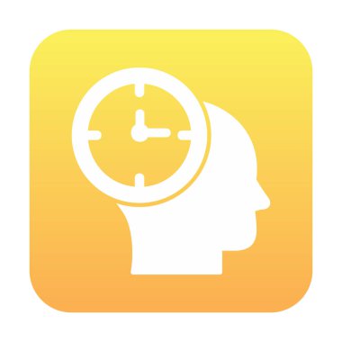 İnsan kafası ikonlu saat. vektör illüstrasyonu                          