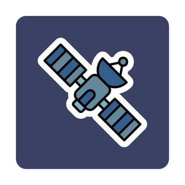 Uydu Simgesi, vektör illüstrasyonu 