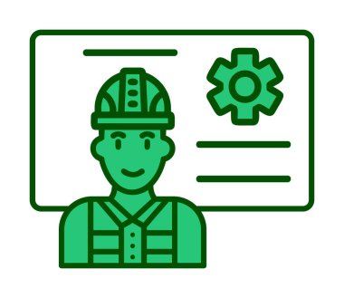 Mimar, sunum simgesi vektör illüstrasyonu yapıyor 