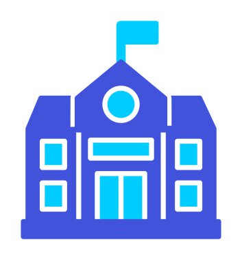 Okul binası simgesi, vektör illüstrasyonu