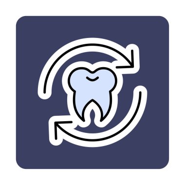 Diş Tedavi simgesi, vektör illüstrasyonu  