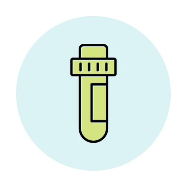 Modern eğitim ikonunun vektör çizimi. Test Tübü                                   