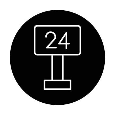 24 saat simge vektör çizim