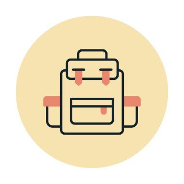 Sırt çantası ikon vektörü. Okul sırt çantası tabelası. izole edilmiş sınır sembolü çizimi