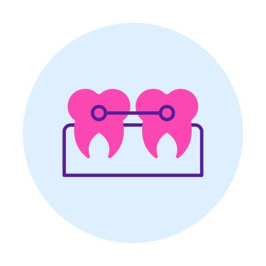 Diş bakımı ikonu, vektör çizimi. Parantezler                       