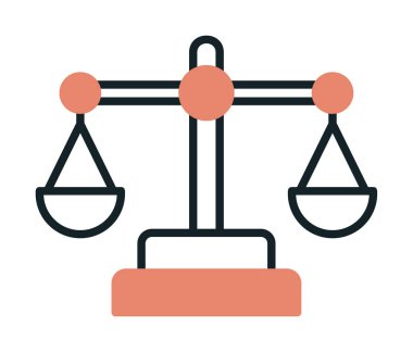 Adalet ölçeği ve denge vektörü çizimi tasarımı 