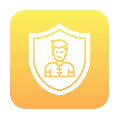 Kalkan simgesindeki adam, vektör çizimi