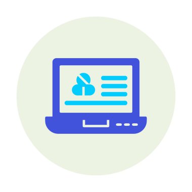 Uyuşturuculu dizüstü bilgisayar ekranı simgesi, vektör illüstrasyonu basit tasarım